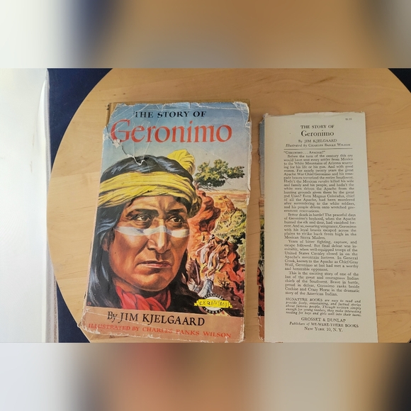 VTG THE STORY OF GERONIMO BY JIM KJELGAARD SIGNATURE BOOK HARDBACK With DJ 1958 - Picture 13 of 14